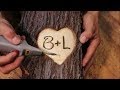 Wood burning craft with a tree stump