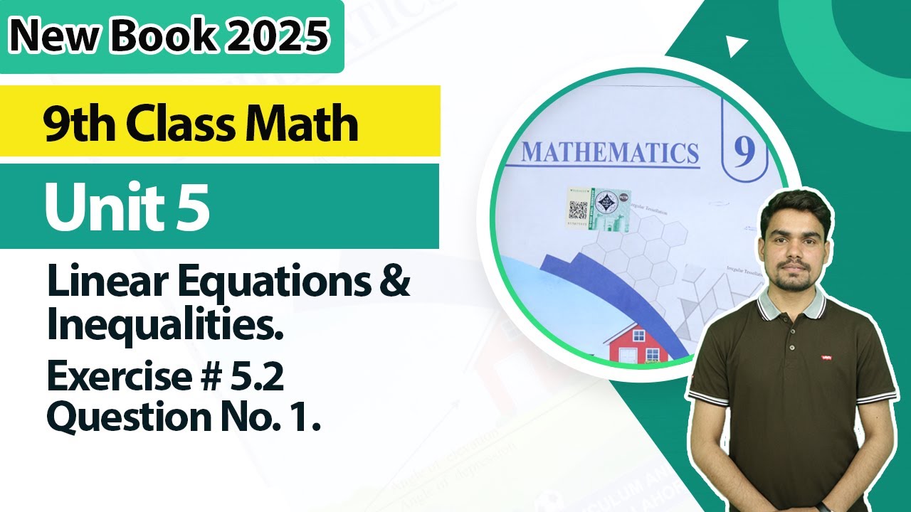 9th Class Math Unit 5 | Exercise No 5.2,  Q.1 | 9th Math Book 2025