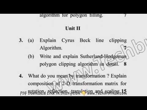 2018 MCA 4th Sem Computer Graphics Question Paper