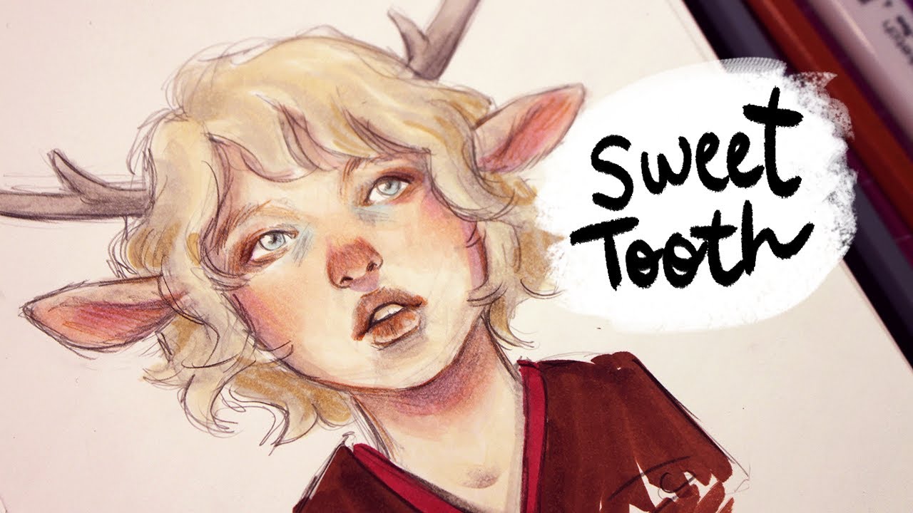 Desenhei o SWEET TOOTH  | Relaxe & Desenhe comigo | Processo em tempo real