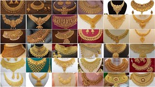 Top 100+ Gold necklace designs 2022// gold necklace set designs🎀#gold #goldjewellery #necklace #new