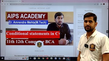 If Statement (Conditional Statement) In C++ Special Lecture1  @AIPS ACADEMY  #AIPS ACADEMY Abadganj