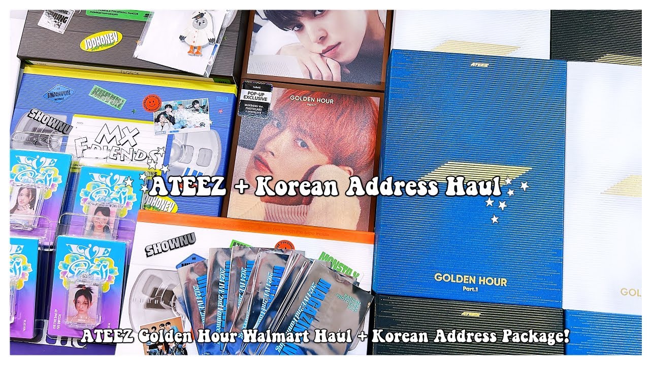 Kpop Album Haul ✰ ATEEZ Golden Hour, IVE Merch & POBs, Monsta X DVDs & More!