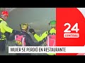 Mujer se perdió en restaurante: fue al baño y no regresó | 24 Horas TVN Chile