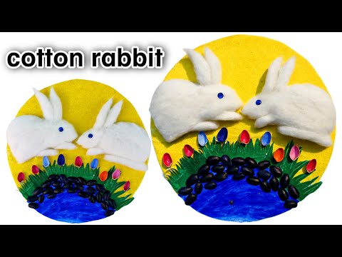 DIY Cotton Rabbit Craft | Easy & Cute Handmade Bunny - YouTube