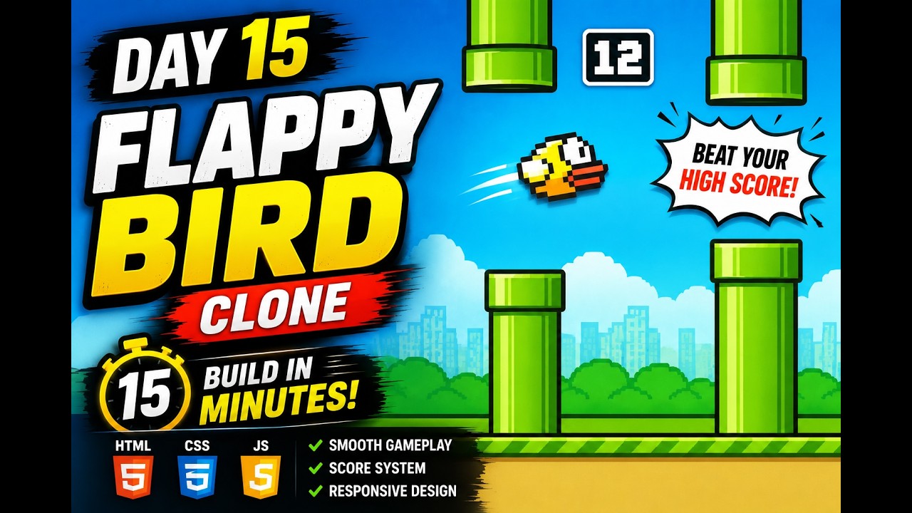 30 Days 30 Projects | Day 15 | Build Flappy Bird Clone Using AI ...
