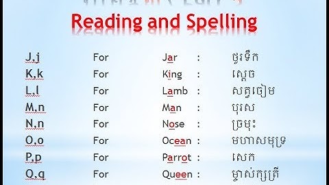 រៀនអាននិងប្រកបភាសាអង់គ្លេស ភាគទី៣ / Learning How to Read and Spelling English Part 3