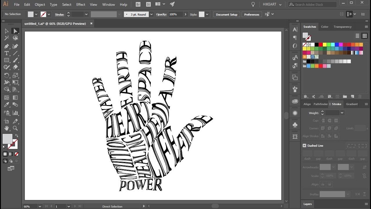 photoshop how to add word art