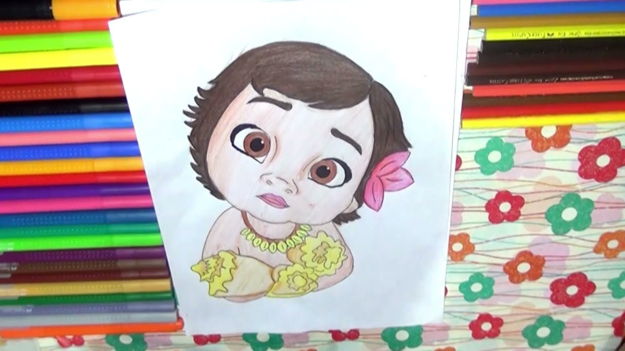 Dibujando a Moana Bebé | Princesas de Disney - thptnganamst.edu.vn