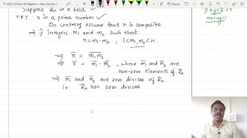 Z_n is a field iff n is a prime number | Abstract Algebra