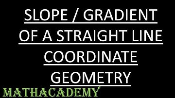 Slope / Gradient of Straight Line | Coordinate Geometry | Mathacademy
