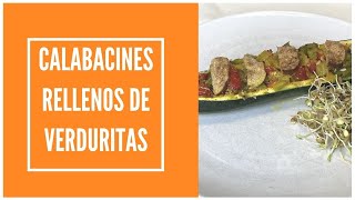 Calabacín relleno de verduritas