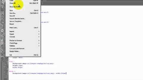 create and export a page body from fireworks to dreamweaver and insert into a css sheet