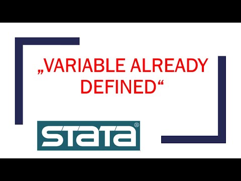 Stata-Fehlermeldung: "variable ... already defined"