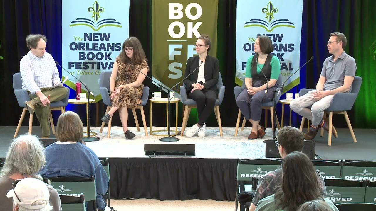 Emma Allen, Christopher Monks, Lauren Moser, Beth Newell + Mike Sacks at the New Orleans Book Fest