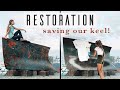 SALVAGING our Sailboat&#39;s KEEL. It&#39;s time to Media Blast! | Expedition Evans 19