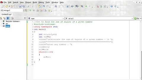 C++ to find the sum of digits of a given number