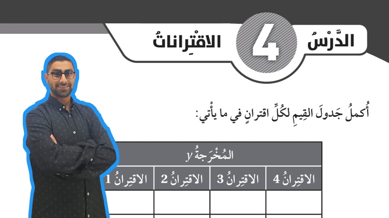 ( 93 ) حل اسئلة الدرس الرابع : الاقترانات ( كتاب التمارين )