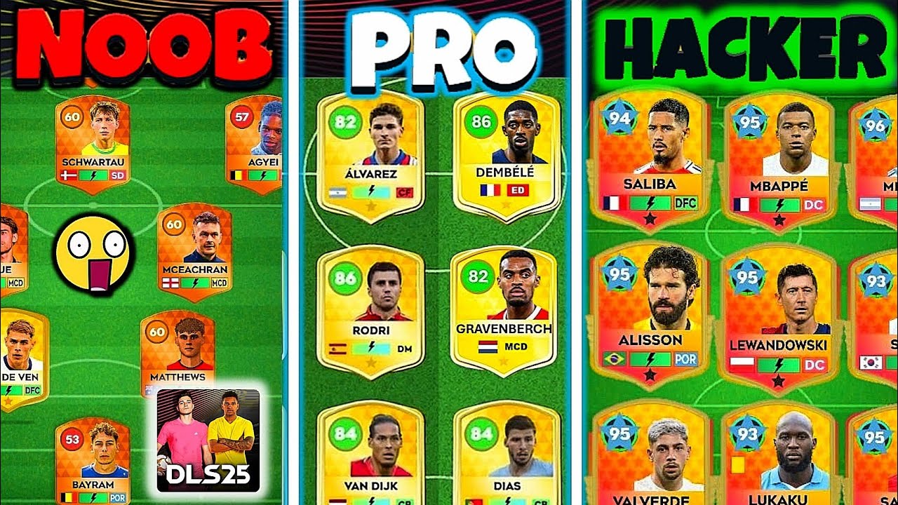 😎 Convirtiendo un Equipo NOOB VS PRO VS HACKER 🤑 DLS 25 