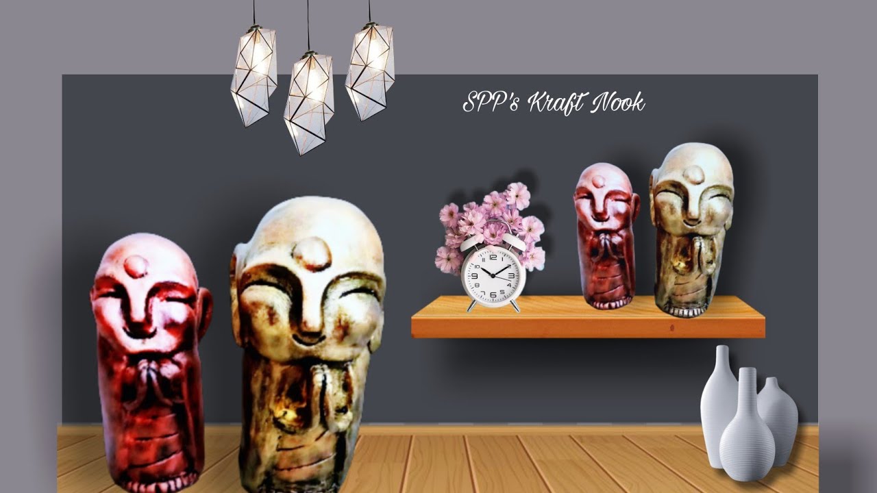 Buddha showpiece/recycling idea/ home decor/ gift idea/ best out of waste