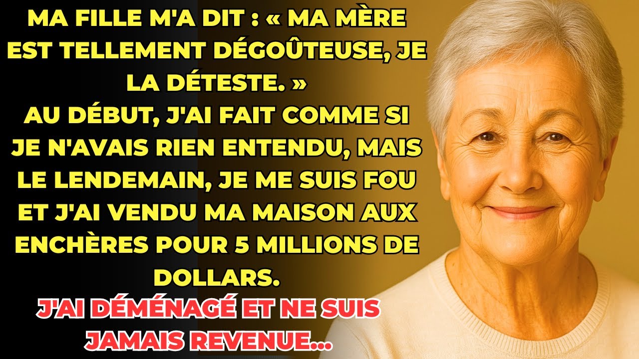 J'ai entendu ma propre fille dire que je la dégoûtais, croyant que je dormais. Elle a dit ces mots d'une voix calme, pleine de colère et sans un remords. Je suis restée allongée, silencieuse, le...