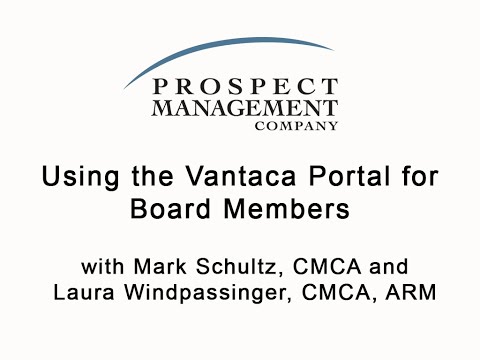 PMC Vantaca Portal How To for Board Members