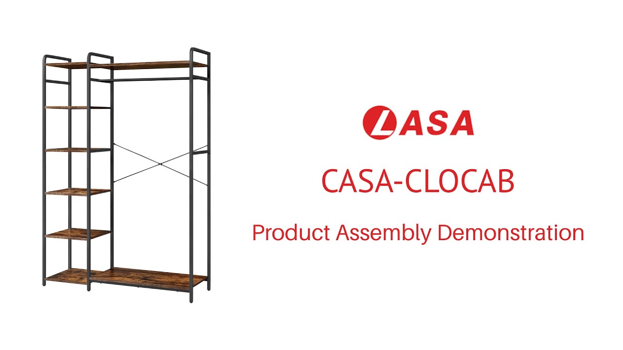 Industrial Wardrobe With Open Shelves 47x97x17cm