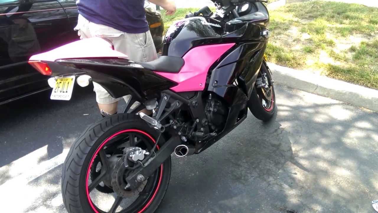  Kawasaki  Ninja  250  No Exhaust Big Pink YouTube