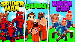 Spiderman VS SIREN COP FAMILY, family vs criminal family.