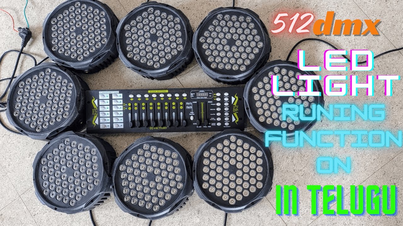 512 dmx controlle led lighting programing in telugu first running\\youtube