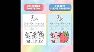 Learn A-Z with Axi Cute Axolotl Tracing Pages