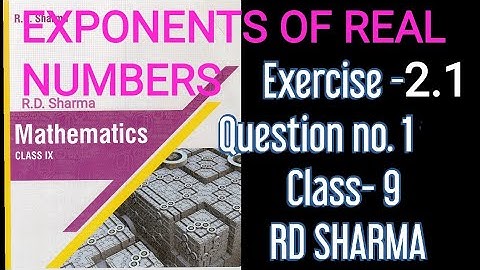 Q1 Ex- 2.1 Exponents and real numbers RD Sharma class 9 second chapter  level-1 part1 #NCERT #Class9
