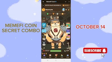MEMEFI COIN | DAILY COMBO | SECRET TAP COMBO| OCTOBER 14