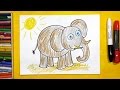 Как рисовать Слона. Урок рисования для детей от 3 лет | Раскраска для детей