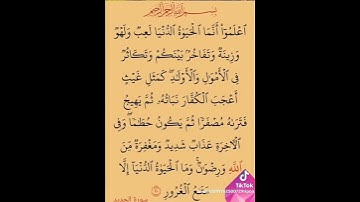 الآية 20 من سورة الحديد