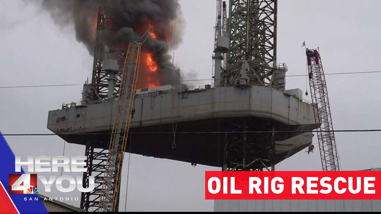 Nine oil rig workers rescued from burning platform; Port Arthur rig ...