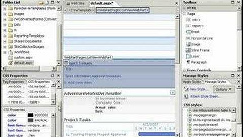 Using the CSS Task Panes in SharePoint Designer 2007