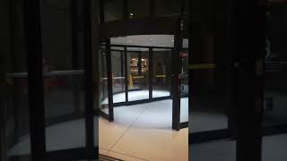 Two wing revolving door installed in Niagara Falls Ontario by Ironstone Entrance Technologies