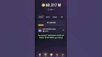 6th AGUST TAPSWAP CODE OF MAKE $755 WHILE YOU SLEEP #shorts #subscribe