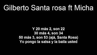 Suma y Resta - Gilberto Santa Rosa feat Micha Letra Information