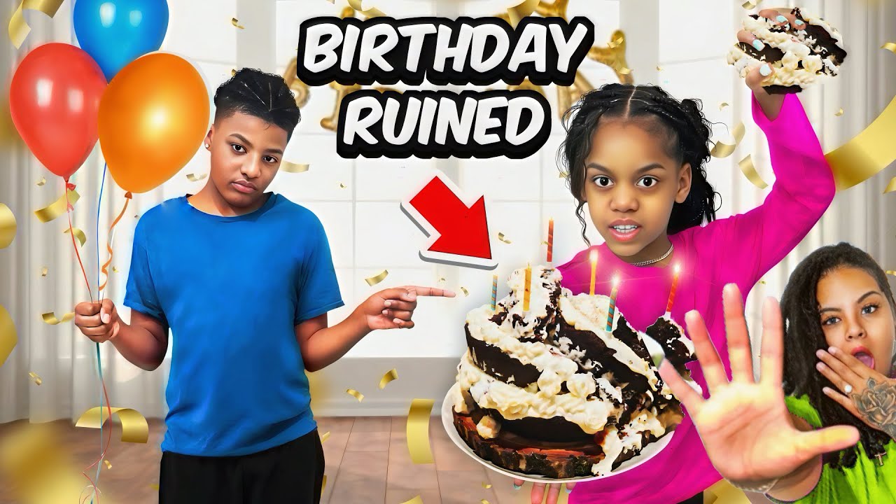 jelous girl ruins boy's birthday cake