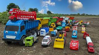 🚓 MANTUL!! Truk Tronton Bongkar Mainan Super: Truk Pasir, Mobil Polisi, Crane, Mobil Ambulance 🚚