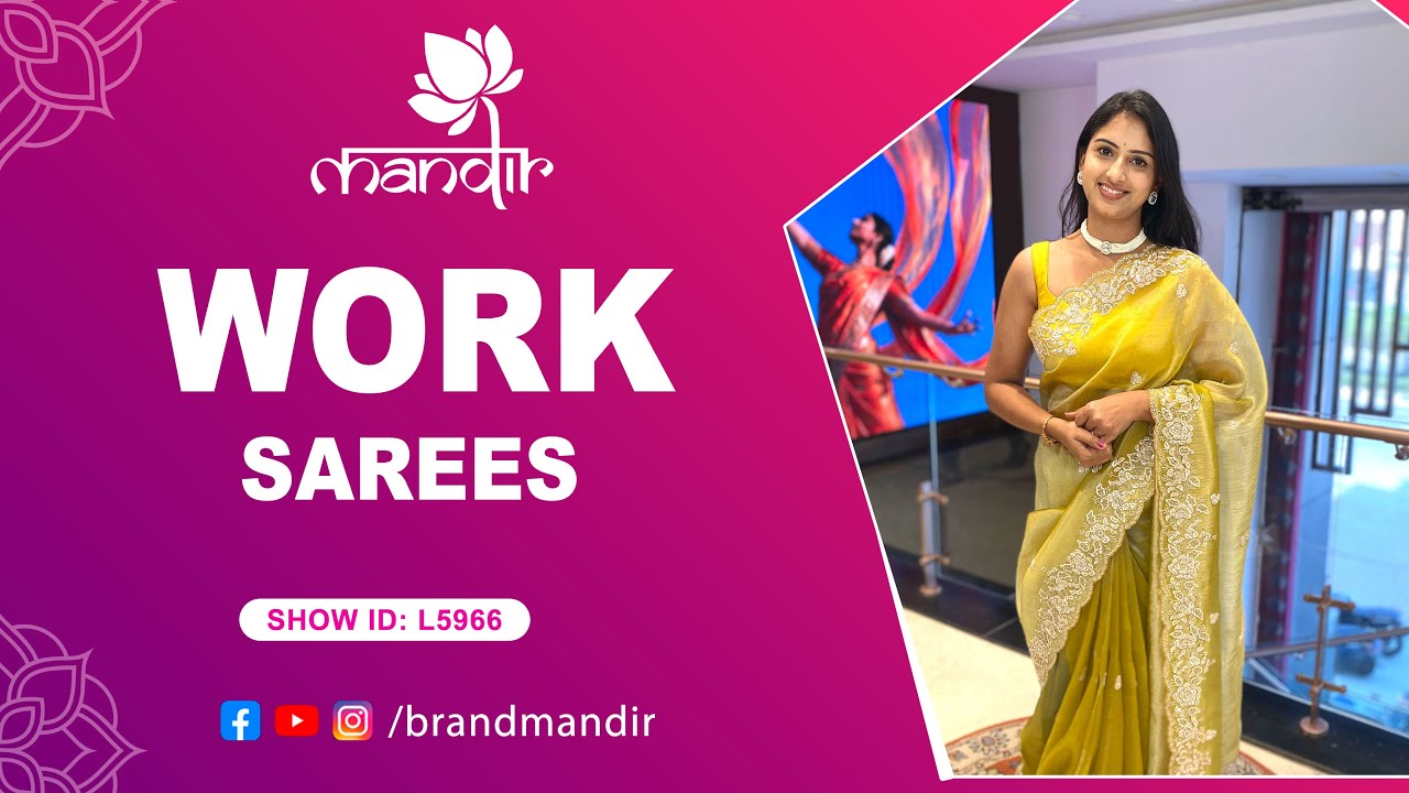 Work Sarees Collection | WhatsApp Number 733 733 7000 | Brand Mandir Sarees LIVE