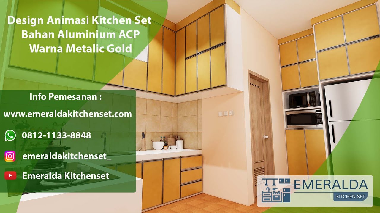 Design Animasi Kitchen Set Aluminium Warna Gold Metalic YouTube
