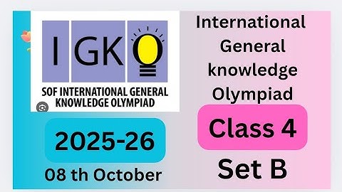 #Favfive | SOF IGKO Class 4 2025-2026 international general knowledge olympiad Set B | #class4