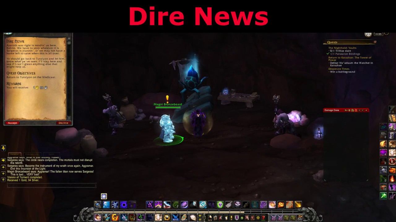 Dire News Argus Quest World of Warcraft - YouTube
