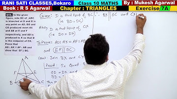 Class 10 Maths (Ex 7A Q10) Chapter : TRIANGLES  (RS Agarwal 2019)