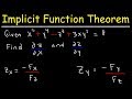 Implicit Differentiation With Partial Derivatives Using The Implicit Function Theorem