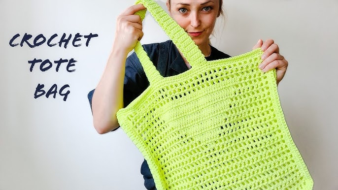 Easy Prada Crochet Raffia Tote Bag Tutorial, Crochet Bag, Net Bag