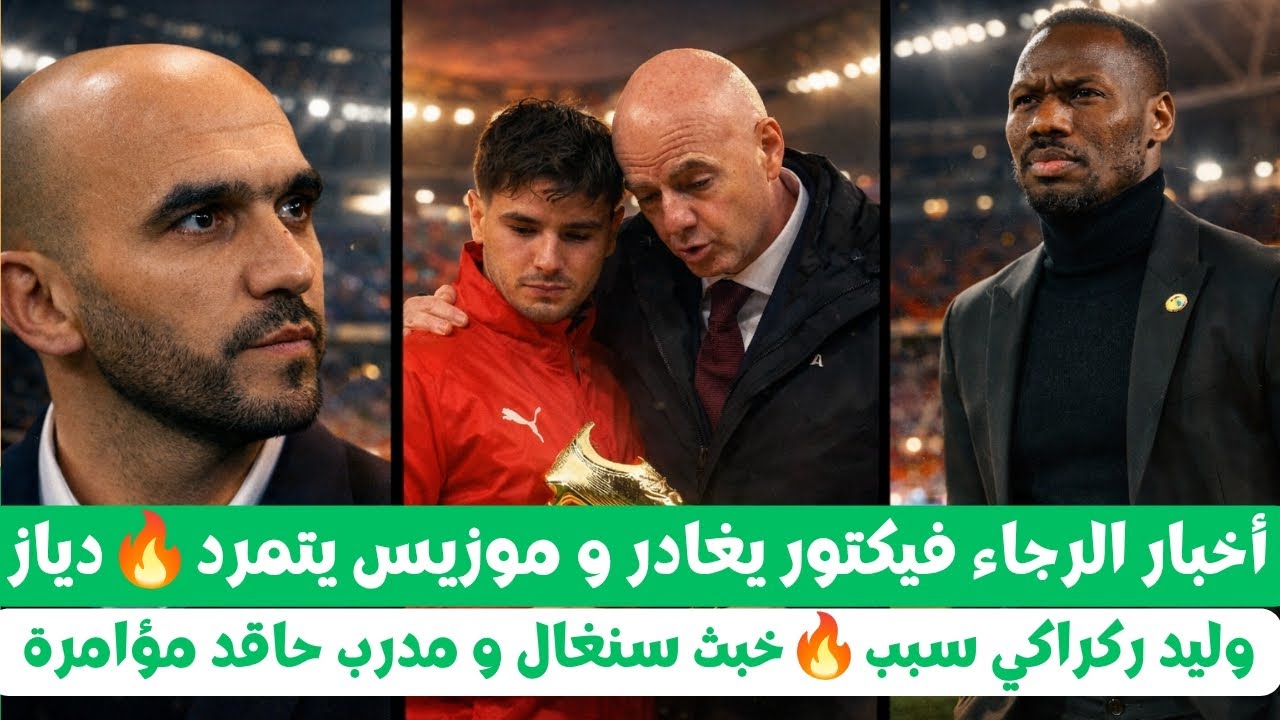 أخر أخبار الرجاء البيضاوي فيكتور يغادر و موزيس يتمرد وليد ركراكي سبب خبث سينغال مدرب حاقد مؤامرة 